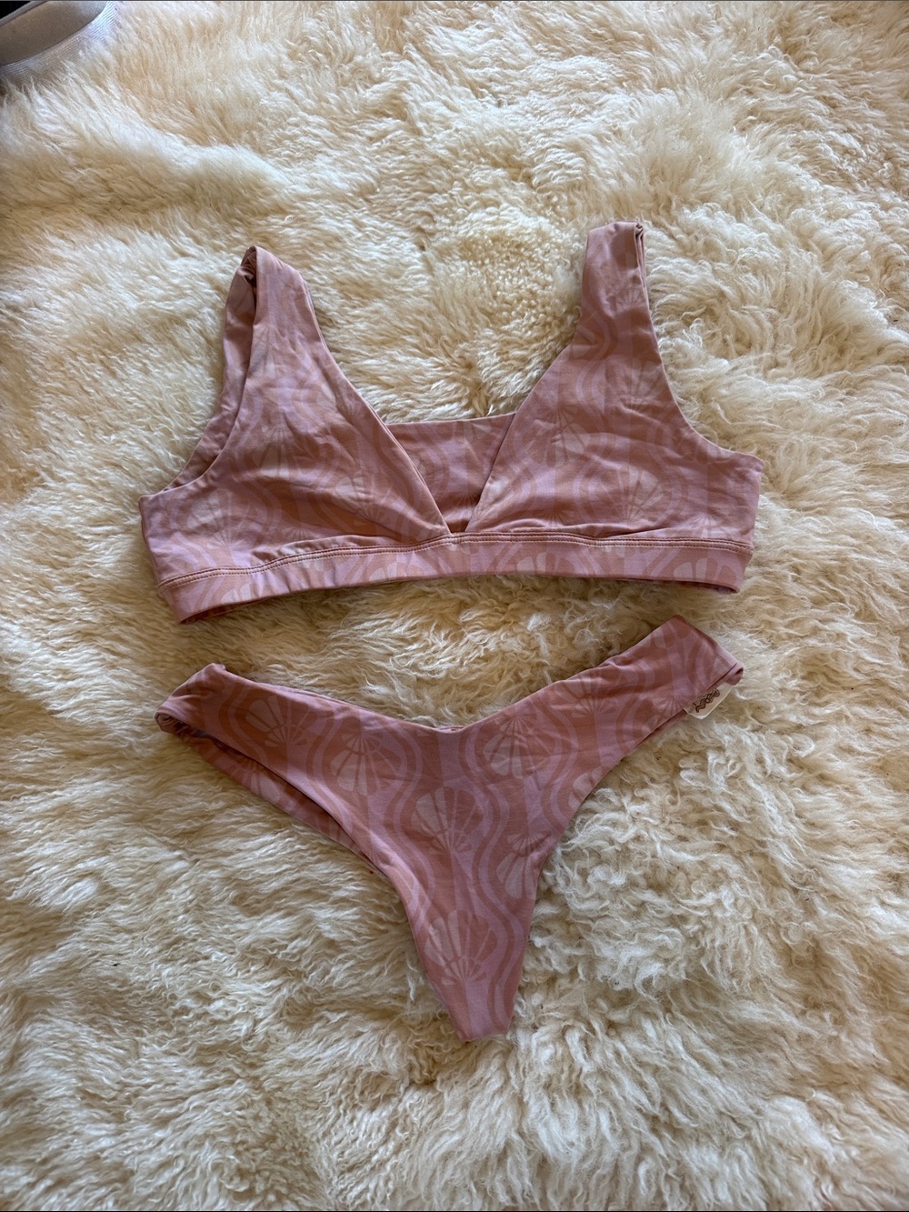 psychedelic honey - kauai V-Neck Bikini Set in Dusty Rose